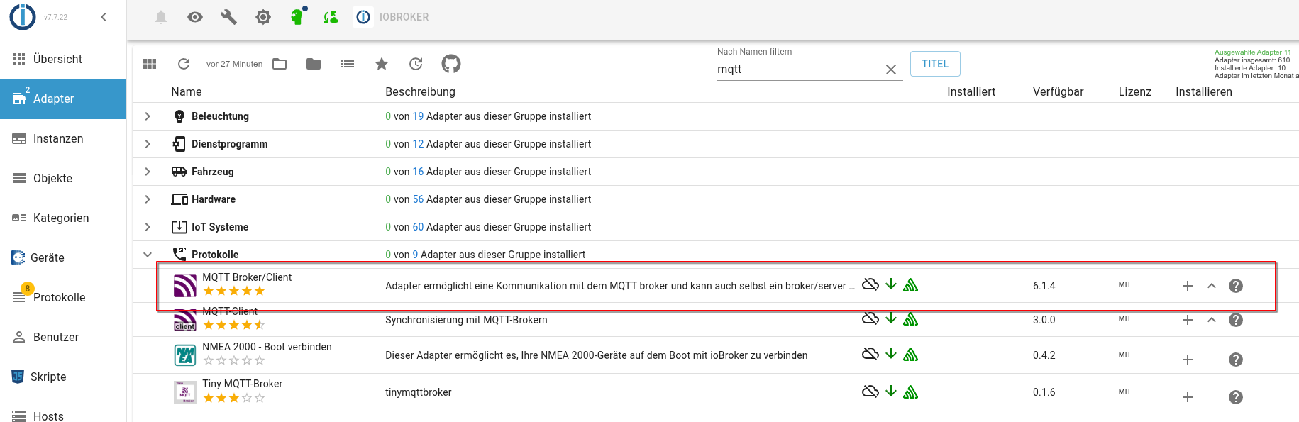 MQTT Adapter Install